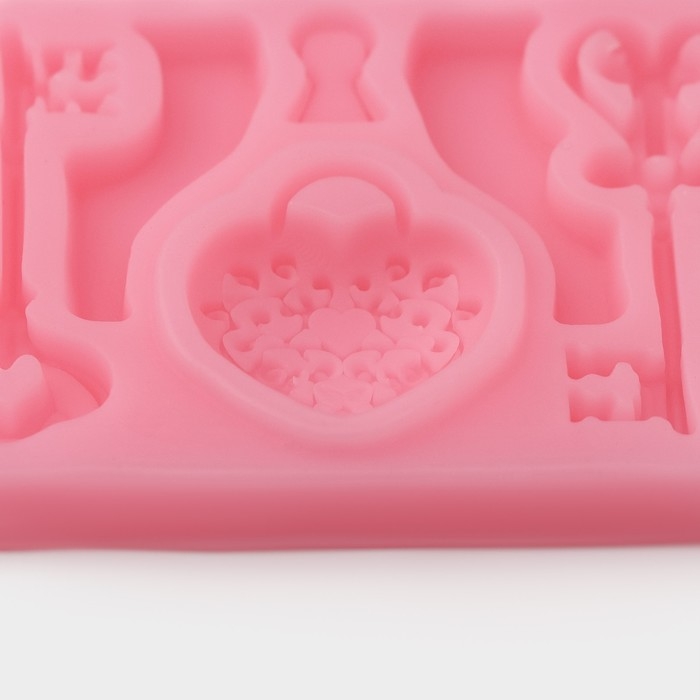 Молд Доляна &laquo;Ключ от сердца&raquo;, силикон, 8,5&times;6,8 см, цвет МИКС