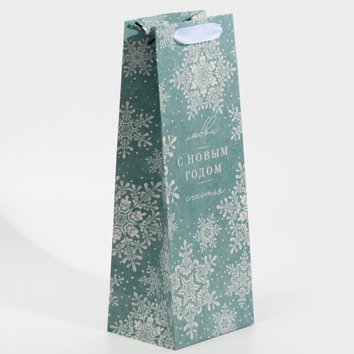 Пакет под бутылку &laquo;Любви и счастья&raquo;, 13 х 35 х 10 см, Новый год