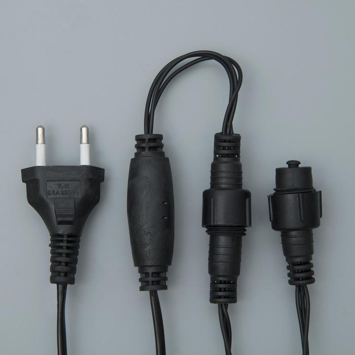 Гирлянда &laquo;Нить&raquo; 10 м, IP44, УМС, тёмная нить, 100 LED, свечение синее, 220 В