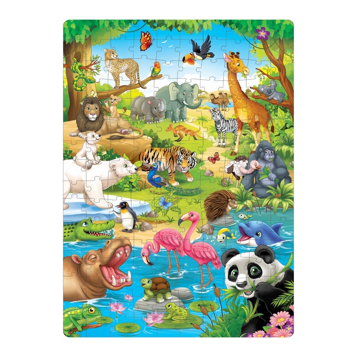 Пазл детский &laquo;Весёлый зоопарк&raquo;, 160 деталей