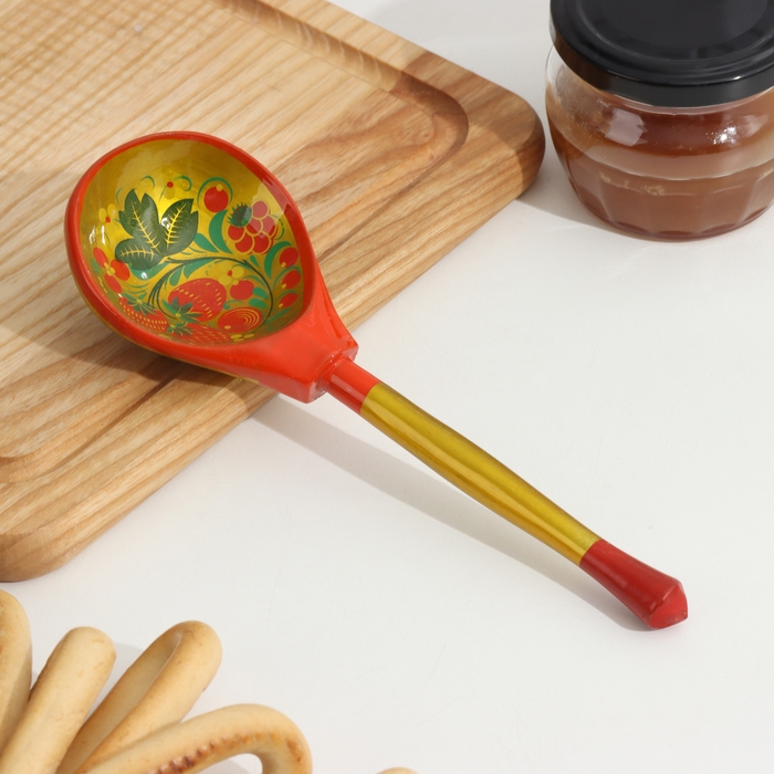 Ложка деревянная &laquo;Традиционная&raquo;, полубаская, 19&times;6 см, МИКС