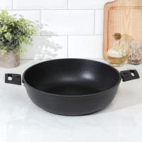 Сковорода KUKMARA &laquo;Традиция&raquo;, d=30 см, h=8.5 см, съёмные ручки, антипригарное покрытие, алюминий, чёрная