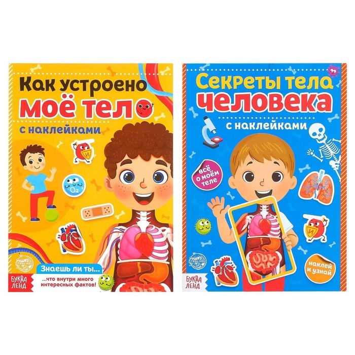 Наклейки набор &laquo;Тело человека&raquo;, 2 шт. по 16 стр.