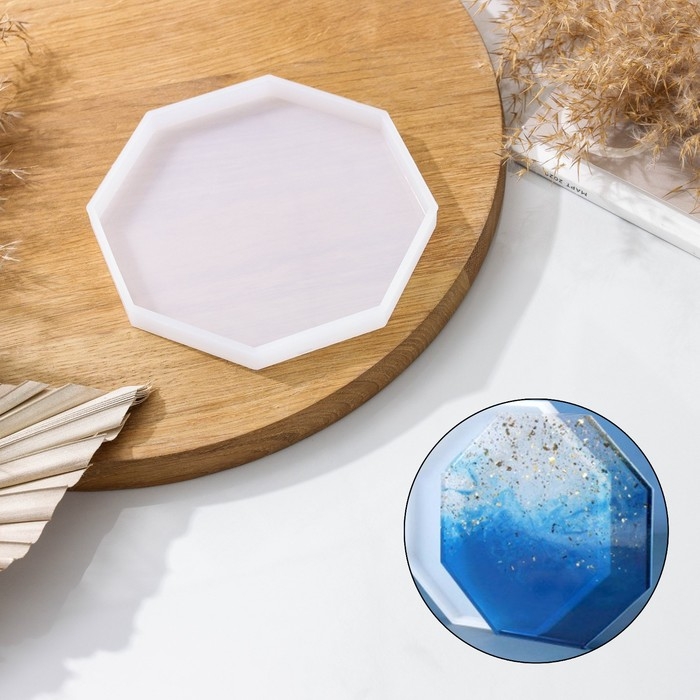 Молд Доляна &laquo;Восьмиугольник&raquo;, силикон, 14&times;14&times;1,2 см, прозрачный