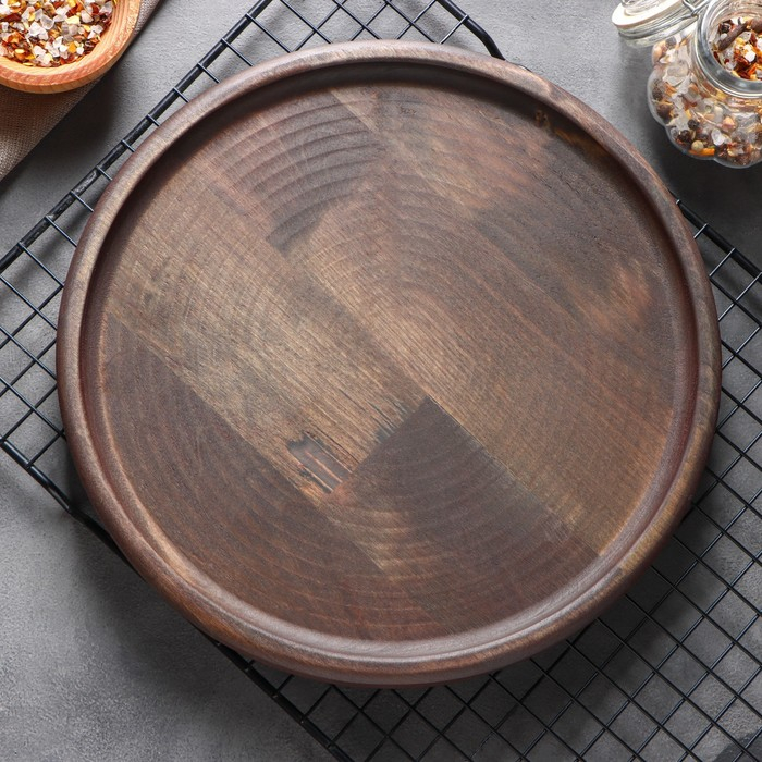 Блюдо для подачи Adelica, d=25&times;1,8 см, пропитано маслом, массив берёзы