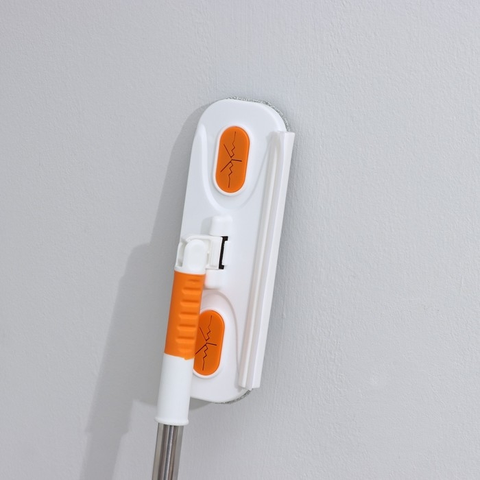 Щётка для окон Raccoon, телескопическая нержавеющая ручка 77(123) см, силиконовый сгон 22 см, велюровая насадка 22&times;7 см, цвет МИКС