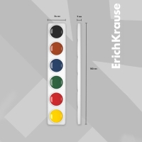 Акварель 6 цветов, ErichKrause, без кисти, картон, европодвес (облегченная упаковка)