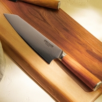 Нож кухонный SL Home &laquo;Оливия&raquo;, шеф, лезвие 20,32 см, дамасская сталь, цвет коричневый