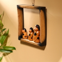 Сувенир интерьерный "Собаки в рамке" дерево 19х19 см