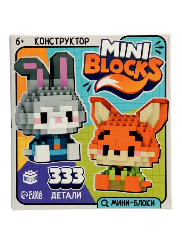 UNICON Конструктор "MiniBlocks", город зверей, 2 в 1