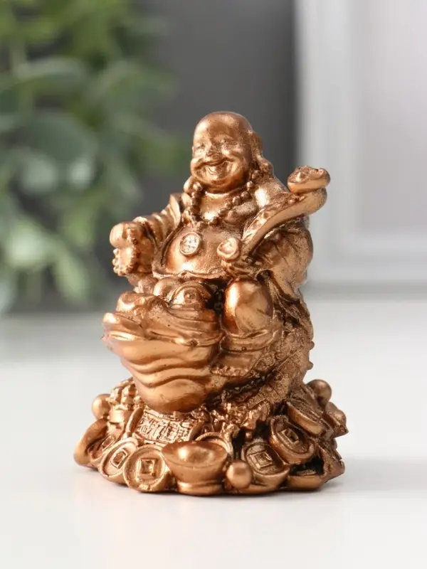 Фигура &laquo;Хотей на жабе&raquo;, 7&times;5.5&times;5.5 см, бронза