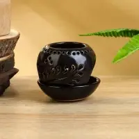 Аромалампа "Магнолия" керамика, цв. тёмно-коричневый, 10х10х9 см