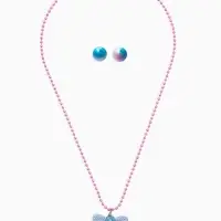 Набор детских украшений "Выбражулька" стрекоза, 2 предмета: кулон, пусеты, цвет голубой