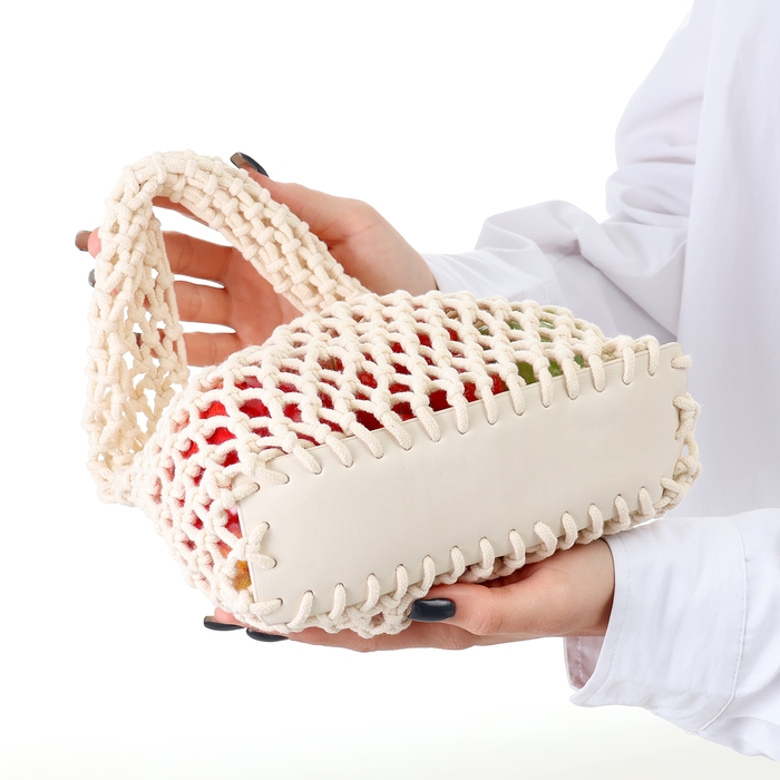 Авоська 20 х 30 см, ручка 10 см, клетка 1.5 см, белая