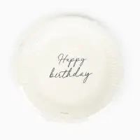 Тарелка одноразовая бумажная &laquo;Happy Birthday&raquo;, белая, 18 см