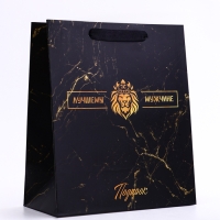 Пакет подарочный вертикальный &laquo;Лучшему мужчине&raquo;,   ML 23 &times; 27 &times; 11.5 см