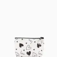 Кошелек жен 13-01-01 Июнь2504, 11*3,5*8,5 см, отд на молнии, белый-черный