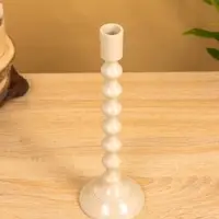 Подсвечник "Кремовый" 10х10х31 см, алюминий