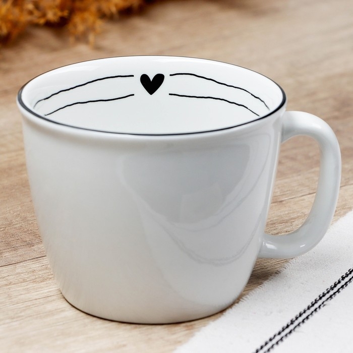 Кружка керамическая &laquo;С любовью&raquo;, 400 мл, цвет белый