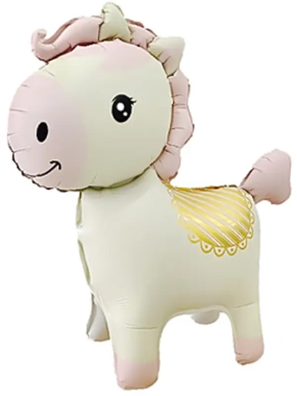 Воздушный шар фольгированный 3D 25" &laquo;Лошадка&raquo;, кремовый