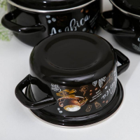 Набор эмалированных кастрюль &laquo;Арабика-1&raquo;, 3 предмета: 1 л, 1,5 л, 2,3 л, индукция