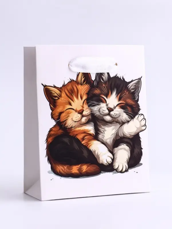 Пакет подарочный вертикальный &laquo;Обнимашки&raquo;, S 12&times;15&times;5.5 см