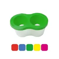 Стакан - непроливайка для рисования двойной Calligrata, 150 мл &times;2, с держателем для кистей, МИКС