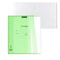 Тетрадь 12 листов, ErichKrause &laquo;Классика CoverPrо Neon&raquo;, в клетку, пластиковая обложка, блок офсет, 100% белизна, зеленая