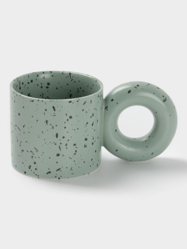 Кружка &laquo;Бублик&raquo;, 300 мл, 16&times;8.8&times;8 см, серо-зеленый в крапинку