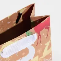 Пакет подарочный новогодний крафтовый &laquo;С Новым годом&raquo;, S 12&times;15&times;5.5 см