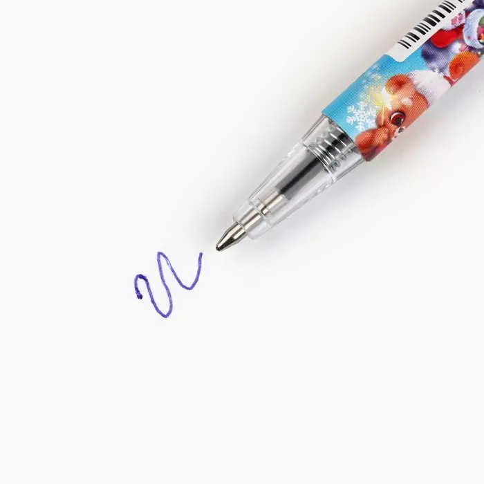 Ручка шариковая, синяя паста, 0.5 мм, автоматическая &laquo;Новый год: Пушистики&raquo;