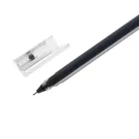 Ручка гелевая бесстержневая, иголчатый пишущий узел, треугольный корпус, черная