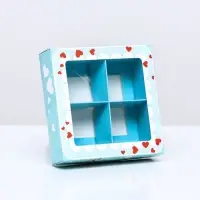 Коробка для 4 конфеты, &laquo; 8 марта&raquo; 12.6&times;12.6&times;3.5 см