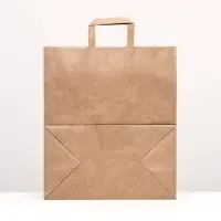 Пакет крафт без печати 32&times;18&times;32 см, плоская ручка