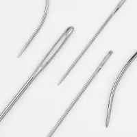 Иглы швейные для ремонтных работ, d=1 / 1.5 / 2 мм, 4.5 / 6.2 / 7.1 см, 5 шт.