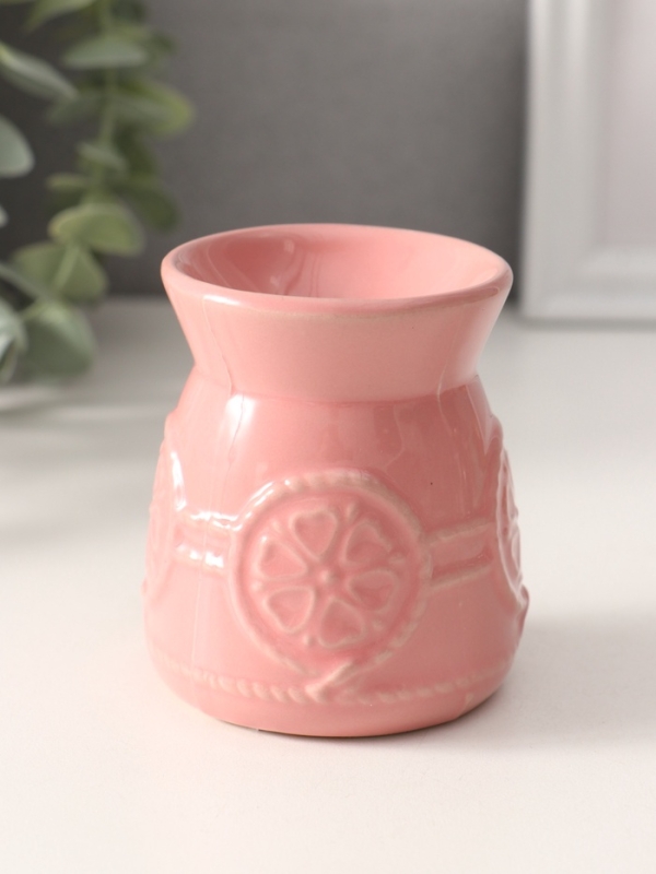 Аромалампа керамика "Долька-цветок" розовая 6,5х6,5х7,8 см