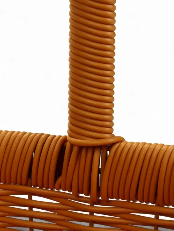 Корзина пластик 34 х 27 х 13 см, ручка20 см металл карскас коричневый