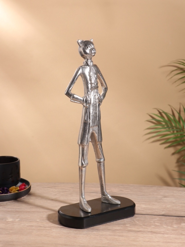 Сувенир "Кот в сапогах" 9х17,5х39 см, алюминий, сталь. дерево