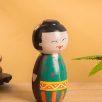 Деревянная кукла кокеши "Фудзико" 9х9х21 см