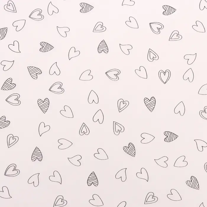 Бумага упаковочная тишью, &laquo;Сердечки&raquo;, 50 см &times; 70 см 17 грамм, розовая