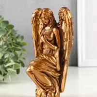 Фигура гипс "Ангел Равена" 16х9 см, бронза