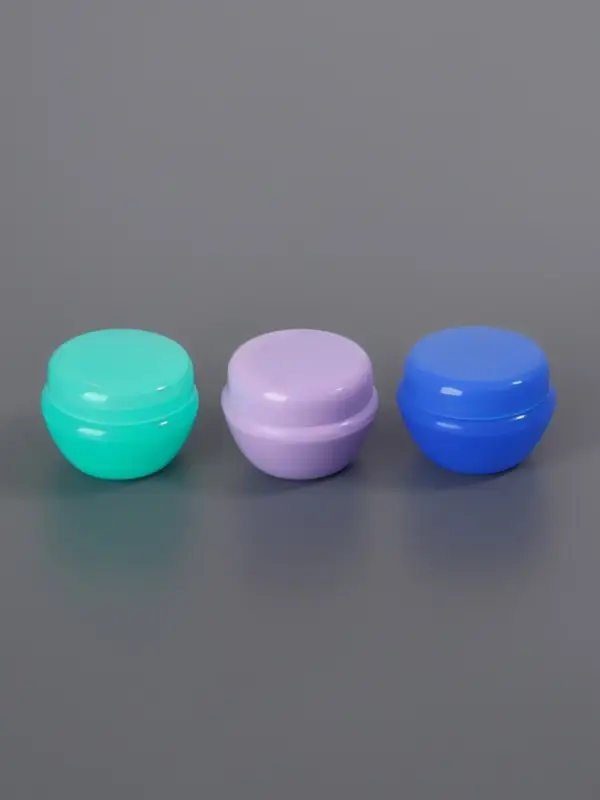 Баночки для хранения, фасовка 3 шт., 5 мл, фиолетовые, зелёные, синие