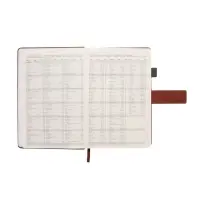Ежедневник недатированный формат А5, с хлястиком, 128л, линия, пвх, Коричневый