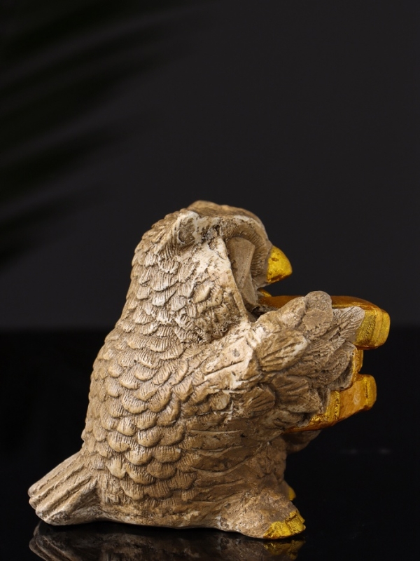 Фигура "Сова ученая" 8х9х7 см, бежевый