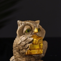 Фигура "Сова ученая" 8х9х7 см, бежевый
