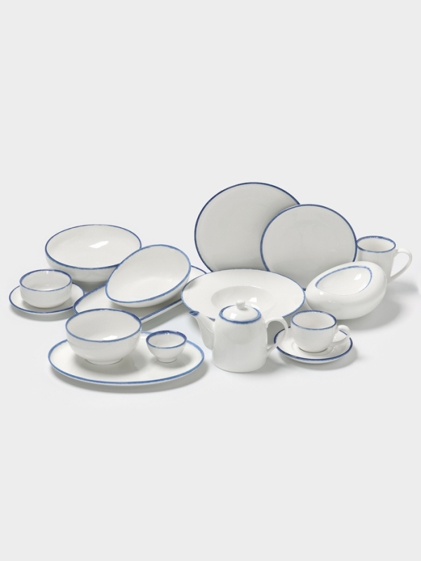 Блюдо овальное Blue Lagoon Magistro 31 см 30.5,х22.7&times;2.3, белое, синий