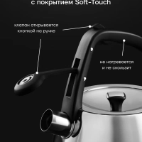 Чайник со свистком 2,5 л Mela-2,5L Серый нерж. стал