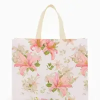 Сумка для покупок Цветы, 32*10*26. отд без молнии,  белый