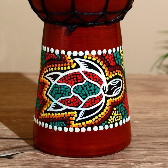 Сувенирный музыкальный инструмент "Барабан Джембе Разноцветный" 13x13x24 см, МИКС