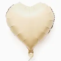 Воздушные шары фольгированные 17" "Сердце" цвет кремовый сатин, набор 5 штук